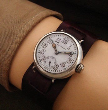 Men’s 1915 Waltham Sterling Trench Watch