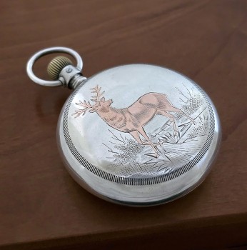 Men’s 1911 Illinois Railroad Pocket Watch w/Stag