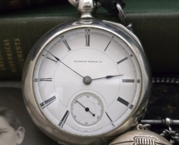 Men’s 1882 Illinois Pocket Watch w/Sterling Chain, Fob