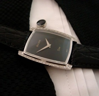 Men’s 1972 Bulova Dior White Gold & Diamonds Watch