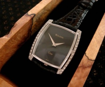 Men’s 1972 Bulova Dior White Gold & Diamonds Watch