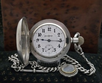 Men’s 1902 Illinois Hunter Case Pocket Watch w/Chain