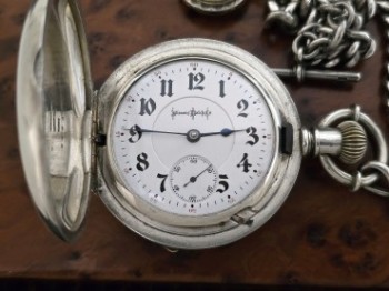 Men’s 1902 Illinois Hunter Case Pocket Watch w/Chain