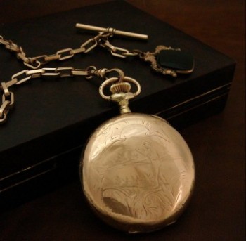 Men’s 1923 Illinois 21J Santa Fe Special Pocket Watch w/Chain