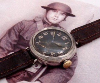 Men’s 1917 Misc. Swiss Oversized Silver Trench Watch