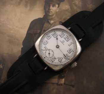 Men’s 1915 Omega Sterling Silver Trench Watch