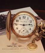 Men's 1898 Hampden Hunter Cased Railroad Pocket Watch