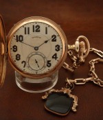 Men's 1923 Illinois 21J Santa Fe Special Pocket Watch w/Chain